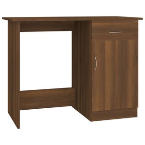 vidaXL Birou, stejar maro, 100x50x76 cm, lemn prelucrat