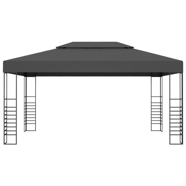 vidaXL Pavilion cu șir de lumini LED, antracit, 3x4 m