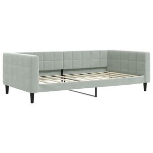 vidaXL Cadru de pat, gri deschis, 100x190 cm, catifea