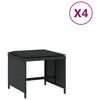 vidaXL Scaune de grădină cu perne, 4 buc. negru 40x40x35 cm poliratan