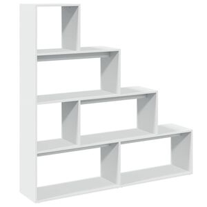 vidaXL Bibliotecă/separator 4 niveluri, alb, 143,5x29x143,5 cm lemn