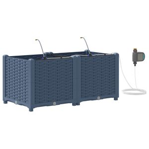 vidaXL Vază pentru Grădină 2 pcs Gri 80 x 40 x 37,5 cm Plastic