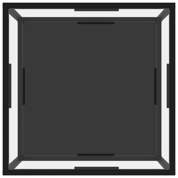 vidaXL Măsuță cafea, transparent/negru, 60x60x35 cm, sticlă securizată