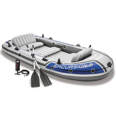 Intex Set barcă gonflabilă cu vâsle și pompă, 5 locuri, 68325NP