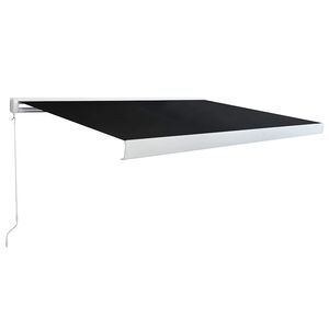 vidaXL Copertină retractabilă antracit/alb, 3x2,5 m, textil/aluminiu