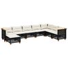 vidaXL Set mobilier de grădină cu perne, 8 piese, negru, poliratan