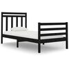vidaXL Cadru de pat mic single, negru, 75x190 cm, lemn masiv