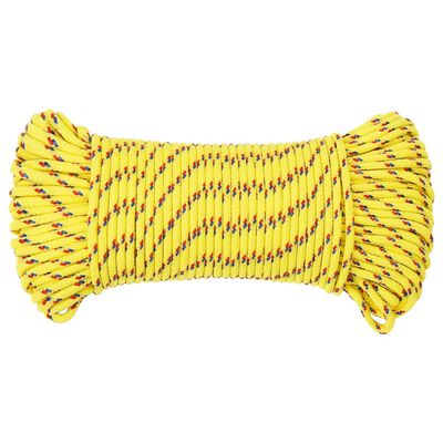 vidaXL Frânghie de barcă, galben, 5 mm, 250 m, polipropilenă