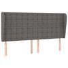 vidaXL Tăblie de pat cu aripioare gri 183x23x118/128 cm piele eco