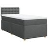 vidaXL Pat box spring cu saltea, gri &icirc;nchis, 80x200 cm, textil