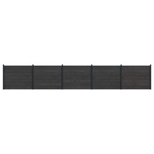 vidaXL Panou de Gardă 5 pcs WPC și Aluminiu Negru