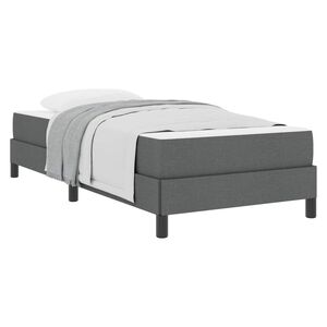 vidaXL Pat cu arcuri cu saltea Gri &icirc;nchis 80 x 200 cm țesătură