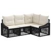 vidaXL Set de canapele pentru grădină 4 pcs Negru poliratan