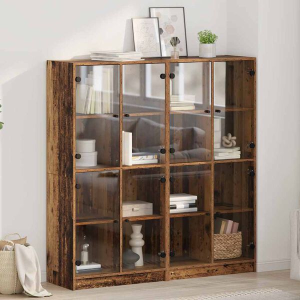 vidaXL Bufet 2 pcs Lemn Vechi 68 x 37 x 142 cm Lemn compozit