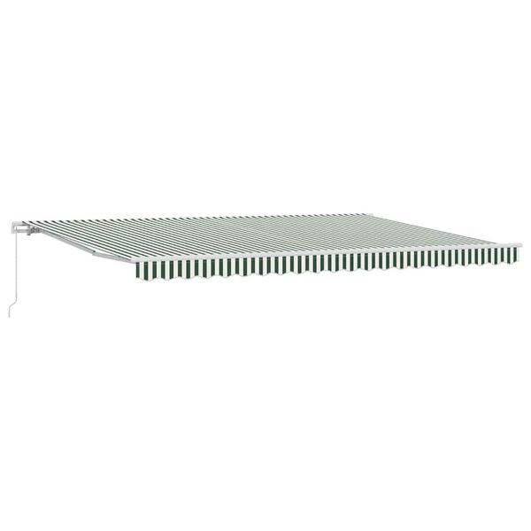 vidaXL Cortina Retractabilă Verde și alb 500 &times; 300 cm Poliester, Metal