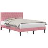 vidaXL Cadru de pat cu headboard Roz 140 x 200 cm Catifea