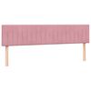 vidaXL Pat box spring cu saltea, roz, 180x220 cm, catifea
