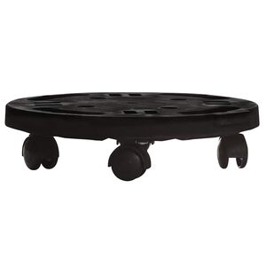 vidaXL Cărucior pentru plante cu roți, diametru 30 cm, negru, 170 kg
