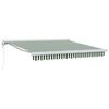 vidaXL Copertină retractabilă Verde și alb 300 x 250 x 165 cm
