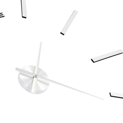 vidaXL Ceas de perete 3D, argintiu, 100 cm, XXL, design modern