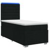 vidaXL Pat cu arcuri LED și saltea Negru 90 x 190 cm Țesătură