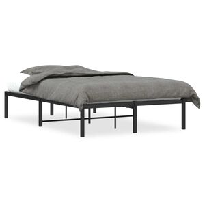 vidaXL Cadru pat metalic, negru, 120x190 cm