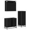 vidaXL Set de mobilier pentru baie 3 pcs Stejar Negru Lemn compozit