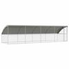 vidaXL Cușcă pentru c&acirc;ini 4 pcs Argintiu 8 x 2 x 2 m Oțel galvanizat