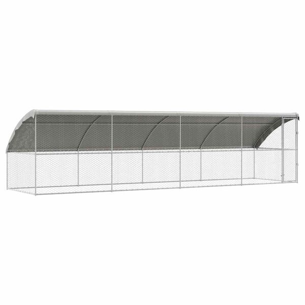 vidaXL Cușcă pentru c&acirc;ini 4 pcs Argintiu 8 x 2 x 2 m Oțel galvanizat
