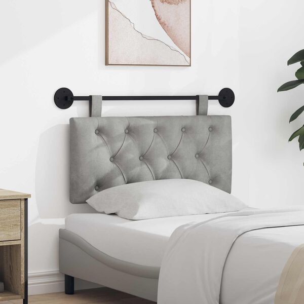 vidaXL Cap de pat suspendat Gri deschis 100 x 55 x 7 cm Catifea