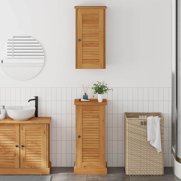 vidaXL Set de mobilier pentru baie VIGO 2 pcs Maro și Maro Miere
