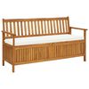 vidaXL Bancă de depozitare cu pernă, 148 cm, lemn masiv de acacia