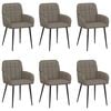 vidaXL Scaune de dining 6 pcs Piele artificială Gri 57 x 50 x 85 cm