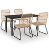 vidaXL Set mobilier de exterior, 5 piese, poliratan și sticlă