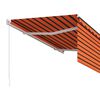 vidaXL Copertină retractabilă manual cu stor, portocaliu&maro, 3x2,5 m
