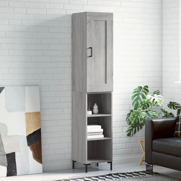 vidaXL Dulap &icirc;nalt, gri sonoma, 34,5x34x180 cm, lemn prelucrat