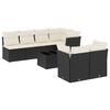 vidaXL Set mobilier de grădină cu perne, 8 piese, negru, poliratan