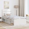 vidaXL Cadru de pat cu headboard Alb 75 x 190 cm Lemn de pin masiv