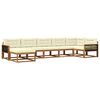vidaXL Set de canapele de exterior cu pernă 7 pcs Natural și Crem