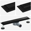 vidaXL Scurgere de duș 2 &icirc;n 1 cu sifon 360&deg; Negru 50 cm