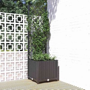 vidaXL Jardinieră de grădină cu spalier, neagră, 40x40x136 cm, PP