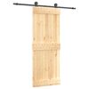 vidaXL Ușă glisantă Natural și Negru 80 x 210 cm Lemn de Pin Solid