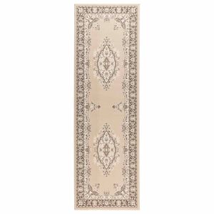 vidaXL Covor Runner FLORNES Țesut Model ecru 67 x 150 cm PP 7 mm