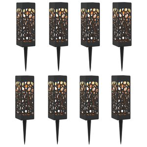 vidaXL Lumini solare pentru exterior cu ștecher &icirc;n păm&acirc;nt 8 buc. 29 cm