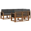 vidaXL Set de canapele de exterior 7 buc. Natural și Antracit