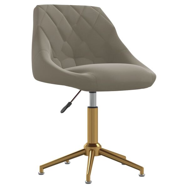 vidaXL Scaune rotative de bucătărie, 2 buc., gri deschis, catifea