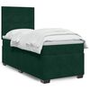 vidaXL Pat box spring cu saltea, verde &icirc;nchis, 90x190 cm, catifea