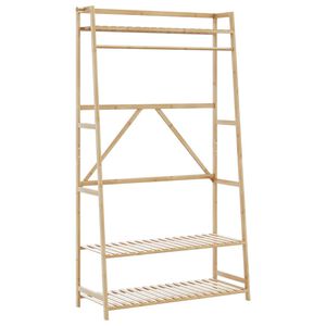 vidaXL Cuier pentru haine cu rafturi, 110x40x180 cm, bambus