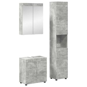 vidaXL Set de mobilier pentru baie TULUM 3 buc. Gri din beton