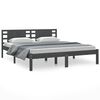 vidaXL Cadru de pat Super King, gri, 180x200 cm, lemn masiv